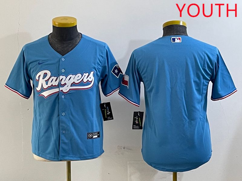 Youth Texas Rangers Blank Light Blue Game 2025 Nike MLB Jersey style 1->youth mlb jersey->Youth Jersey